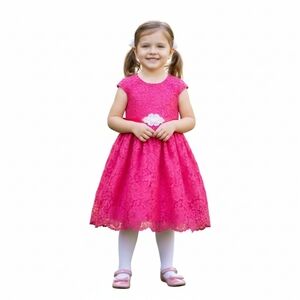 Rare Editions Lace Red Dress Size 5T r
